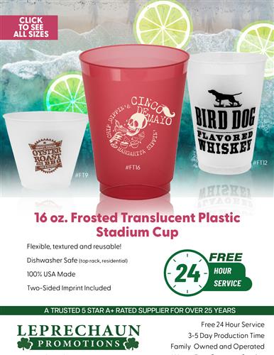 Need Cups Fast? Free 24 Hr. Svc. From Leprechaun
