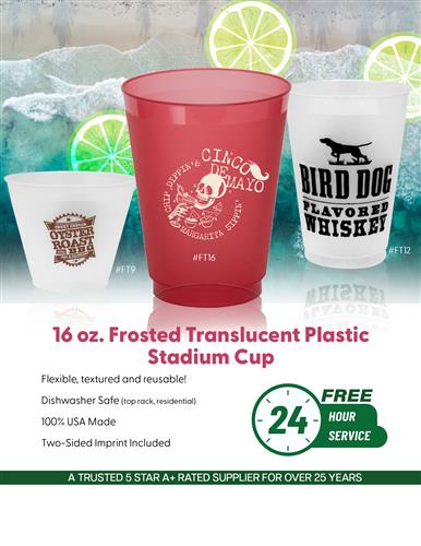 Need Cups Fast? Free 24 Hr. Svc.