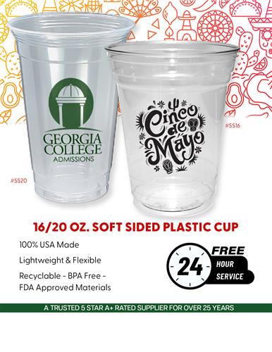 Soft-Sided Plastic Cup Sale w/Free 24 Hr. Svc.