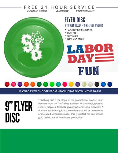 Fun Flyer Disc Sale w/Free 24 Hr. Svc.