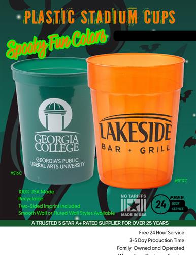 Still Time for Halloween Cups w/Free 24 Hr. Svc