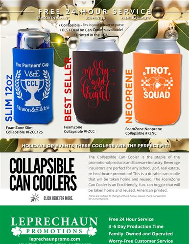 Industry Best Can Cooler Sale w/Free 24 Hr. Svc. from Leprechaun