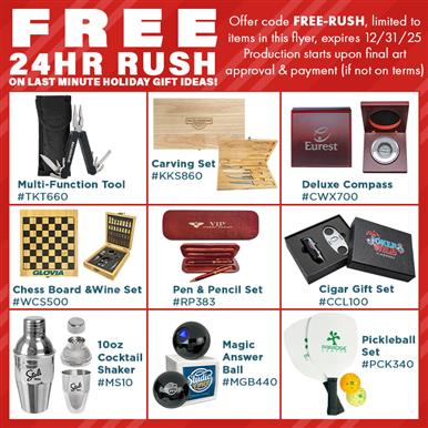 Holiday Gifts - FREE 24HR RUSH