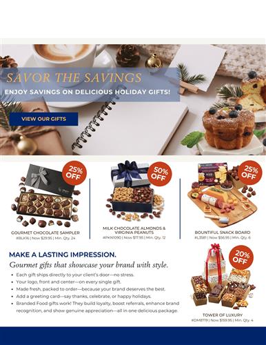 Save 20% - 50% of Gourmet Gifts for the Holidays