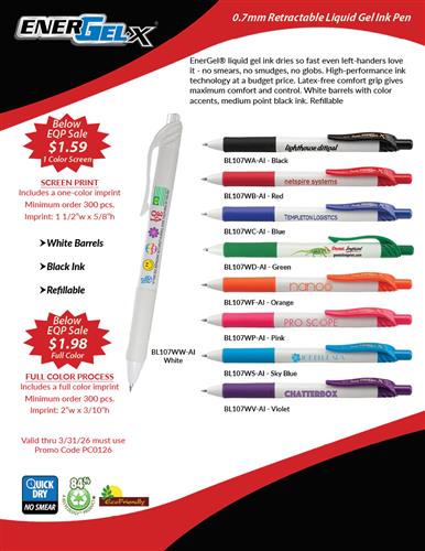 Below EQP Sale on Budget Priced Gel Ink