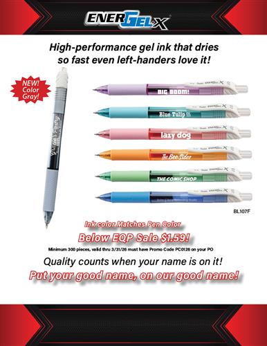 Below EQP Sale on Budget Priced Gel Ink Pen