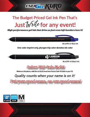 Below EQP Sale on Low Priced Gel Ink Pen
