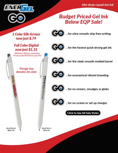 Below EQP Sale on Budget Priced Gel Ink Retractable