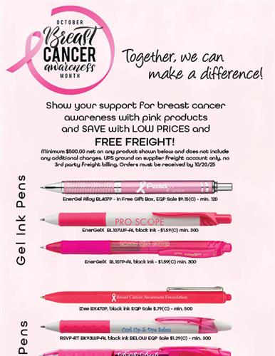 Sale Priced and Free Freight on Pink Pen Styles
