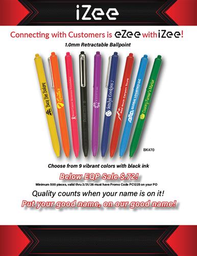 Below EQP Sale on Budget Priced Izee Ballpoint