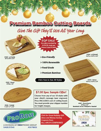 Bamboo Cutting Board Sale and Sample Offer from Prorose
