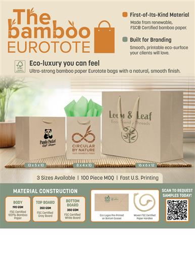 The Bamboo Eurotote is Here! First of its kind eco-luxury packaging.