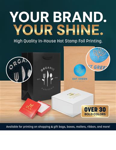Brands Shine with Hot Stamp Foil - High Quality In-House Printing on Bags &amp; Packaging