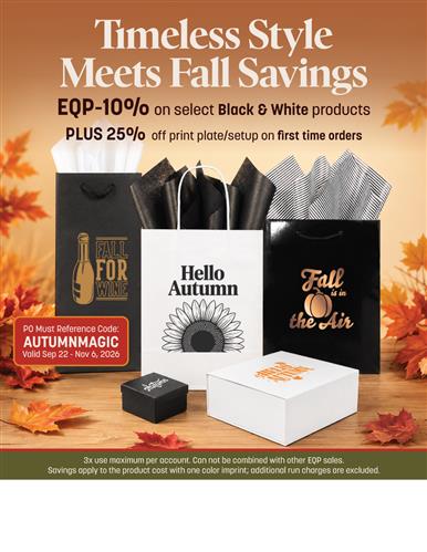 Autumn Sale On Select Black &amp; White Packaging