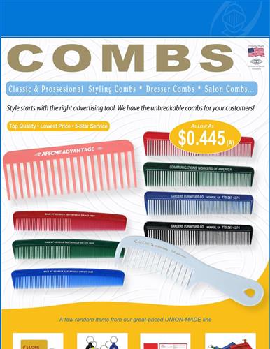 “Think Combs Are Just for Beauty? Think Again.- INSURANCE- TRADESHOWs- inexpensive leave behind items&quot;
