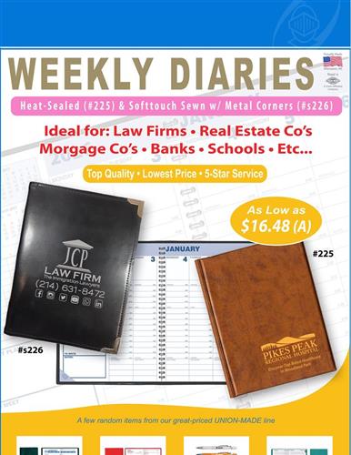 Amazing priced calendars - USA/Union made- Colors and styles that your clients use.