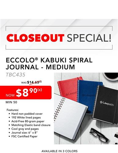 Closeout Special Kabuki Spiral Journal