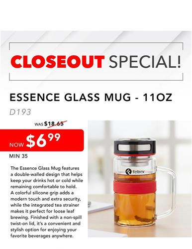 Closeout Special Essence Glass Mug