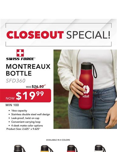 Closeout Special Swiss Force&#174; Montreaux Bottle