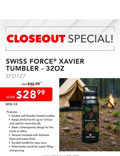 Closeout Special SWISS FORCE&#174; Xavier Tumbler
