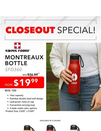 Closeout Special Swiss Force&#174; Montreaux Bottle