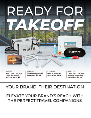 Ready for takeoff? Brand these travel essentials