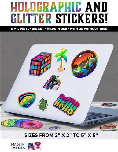 Amazing Holographic and Glitter Vinyl Stickers