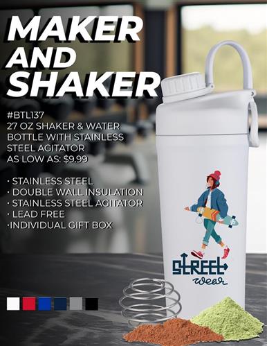 A Maker &amp; Shaker - the 27 oz. Agitator Bottle