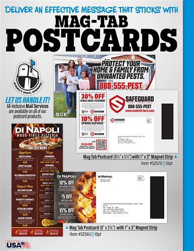 Your Message Will Stick Around With Mag-Tab Postcards!