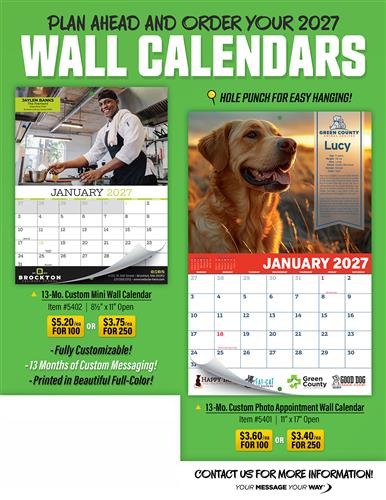 Plan Ahead and Order Your 2027 Wall Calendars!