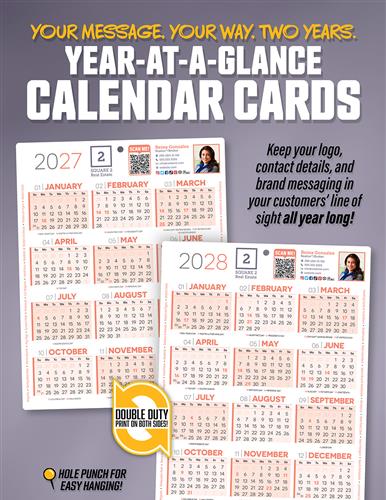 Your Message, Your Way, Two Years: Year-at-a-Glance Calendar Cards