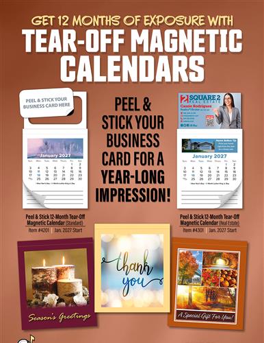 Get 12 Months of Exposure with Tear-Off Magnetic Calendars!