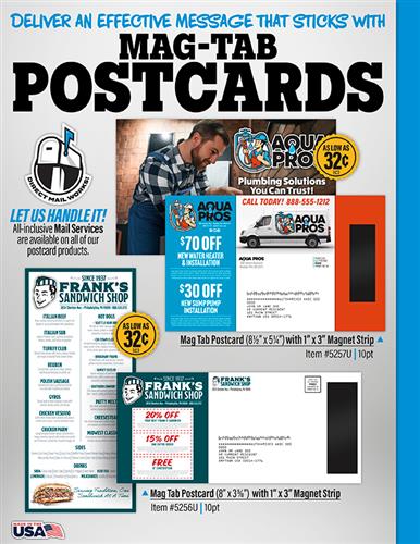 Your Message Sticks Around With Mag-Tab Postcards!