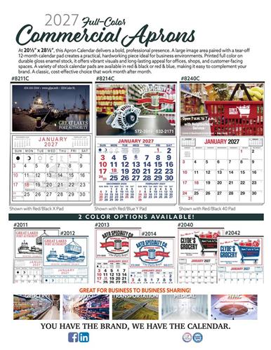 Big Impact, Year-Round Visibility with Commercial Apron Calendars!