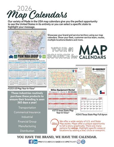 Put Your Brand on the Map with 2026 Calendars!