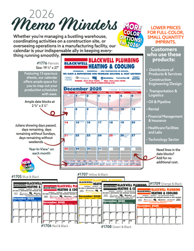 Full-Color Imprints for Less – New Memo Minder Options!