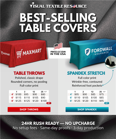 No Setup or Rush Fees on Best-Selling Table Covers — 24hr Turnaround 🇺🇸