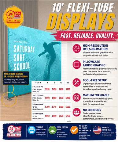 10' Flexi-Tube Displays