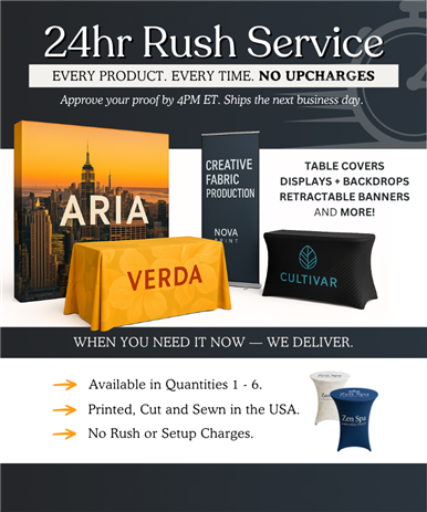 Table Covers, Displays &amp; More—Ready to Ship in 24hrs with No Upcharges