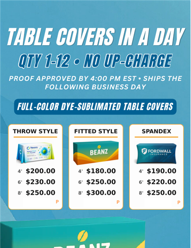 Table Covers in a Day