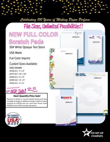 NQP Sale on New Full Color Scratch Pads