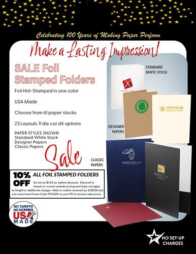 10% on Foil-Stamped Presentation Folders
