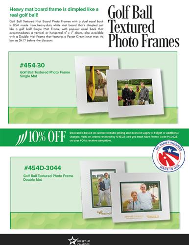 10% Off Golf Photo Frames