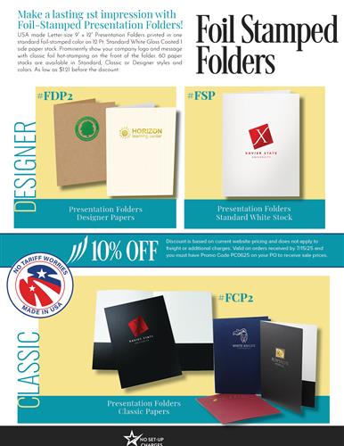 10% Off Foil-Stamped Folders