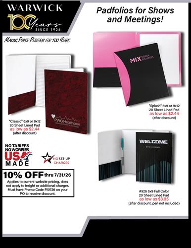 Padfolios for Shows &amp; Meetings