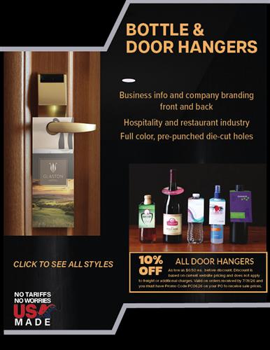 Full Color Door &amp; Bottle Hanger Sale