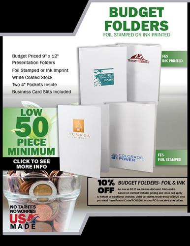 10% Off Budget Presentation Folders