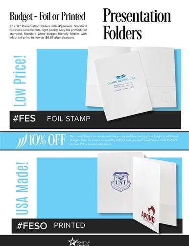 10% Off Budget Presentation Folders