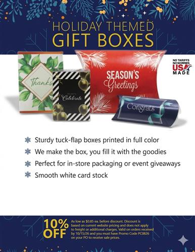 10% Off Full Color Holiday Gift Boxes