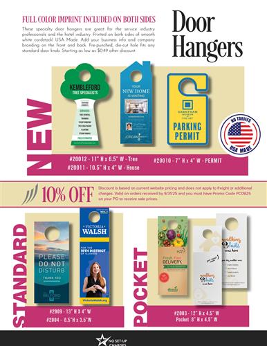 10% Off Low Cost Full Color Door Hangers
